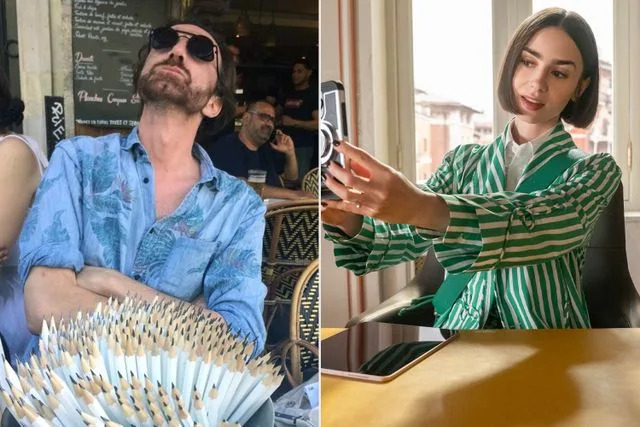 Diego Borella/Instagram; Caroline Dubois/Netflix 'Emily in Paris' assistant director Diego Borella; Lily Collins in 'Emily in Paris'