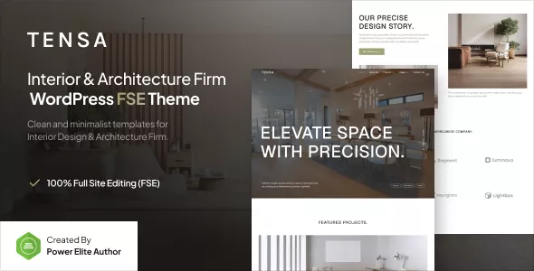 Tensa - Interior Design & Architecture Firm FSE WordPress Theme v1.0.1