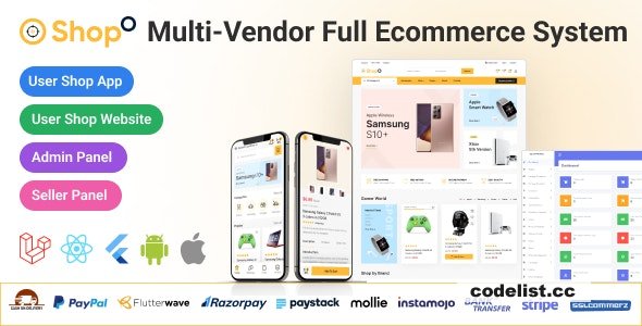 Shopo eCommerce v3.9.0 - Multivendor eCommerce Flutter App with Admin Panel & Website