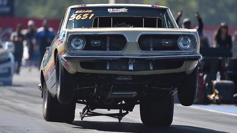 A 2022 Dodge Hemi Challenger 1968 Super Stock Mopar package racer