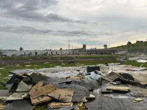  Debris from the weekend storm at the Nebraska State Penitentiary in Lincoln. Aug. 9, 2025. (Courtesy of Nebraska Department of Correctional Services)