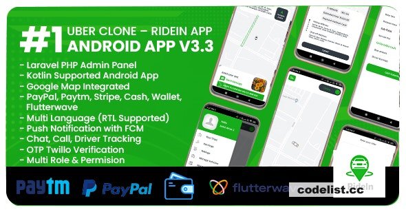 RideIn Taxi App v3.3 - Android Taxi Booking App With Admin Panel