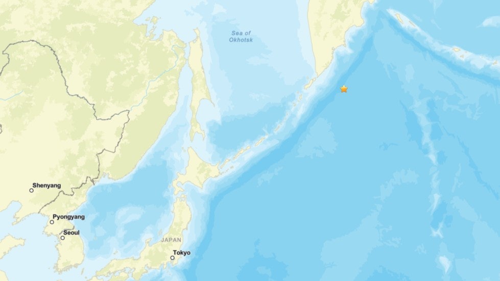 俄羅斯千島群島海域6級地震　震源深度10公里