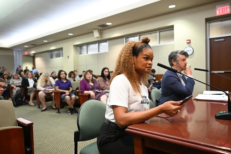Activist Raquel Willis of the Gender Liberation Movement testifies against HB 8 in THe House State Affairs Committee meeting on August 22, 2025.