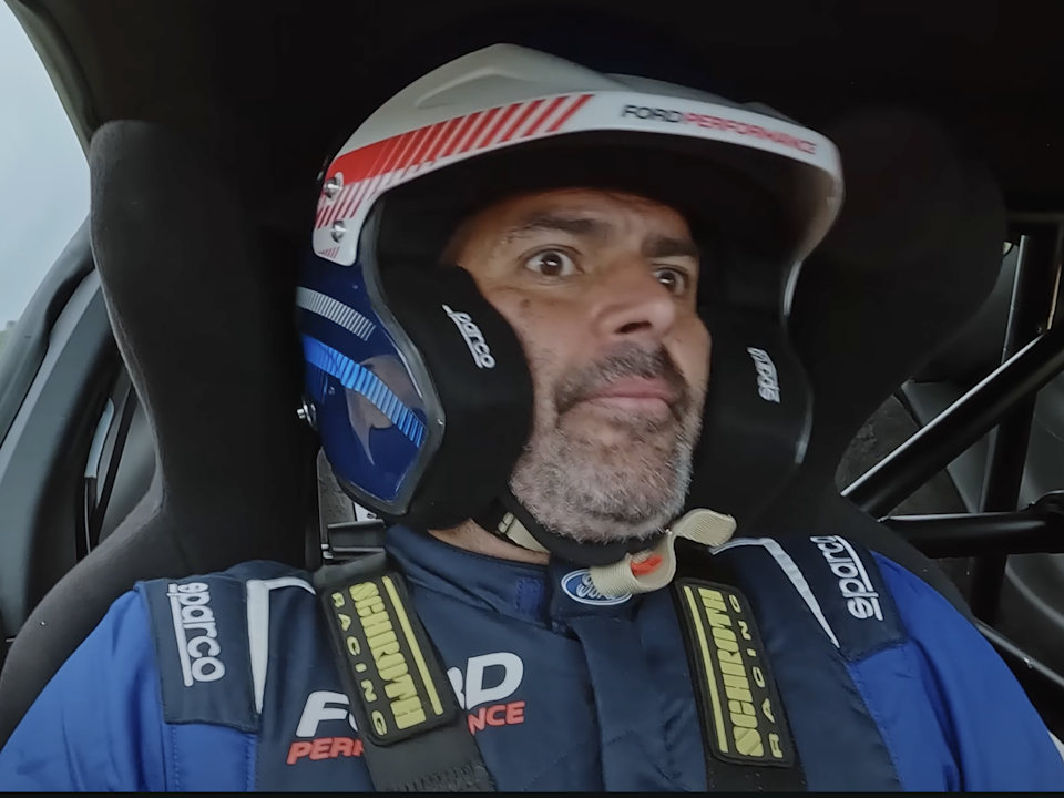 Chris Harris riding shotgun with Max Verstappen.
