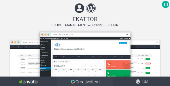Ekattor School Manager Wordpress Plugin v1.1