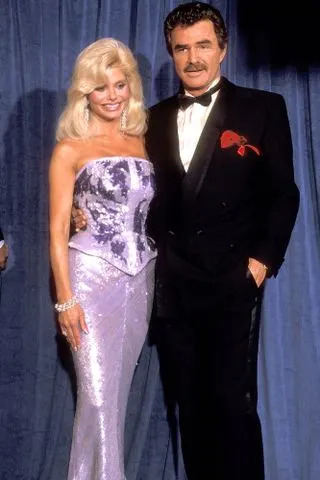 Ron Galella, Ltd./Ron Galella Collection via Gett Loni Anderson and actor Burt Reynolds attend the 43rd Annual Primetime Emmy Awards on August 25, 1991