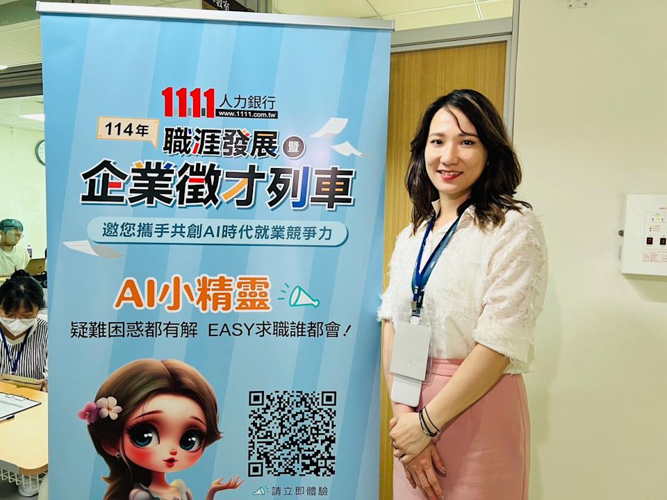 1111人力銀行舉辦臺大校園企業徵才說明講座,緯創軟體股份有限公司人資總監高郡璘說明公司需求的人才。(圖/1111人力銀行提供)