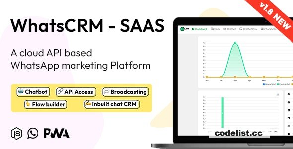 WhatsCRM v1.8 - Chatbot, Flow Builder, API Access, WhatsApp CRM SAAS System