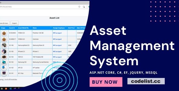 Asset Management System with Barcode | ASP.NET Core | EF Core | .NET Core 6.0 v2.0.0