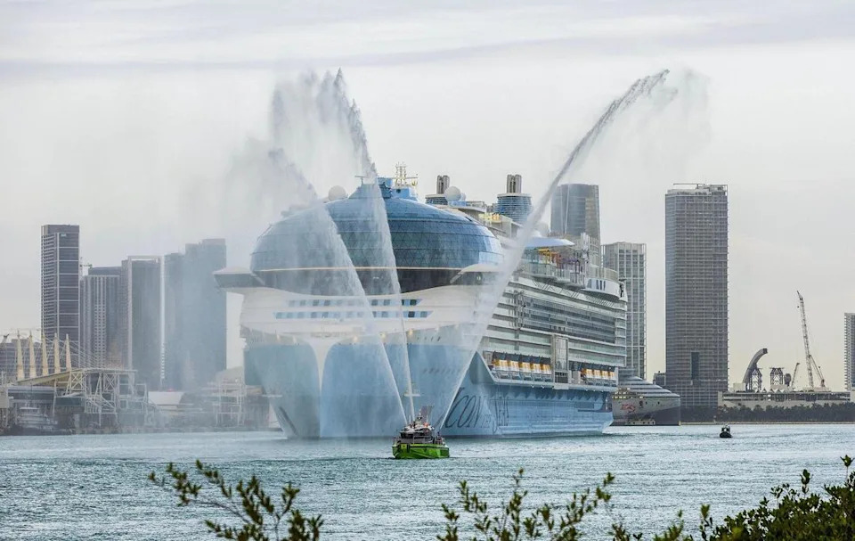 New world’s biggest cruise ship makes Florida debut as it sets sail. Take a look