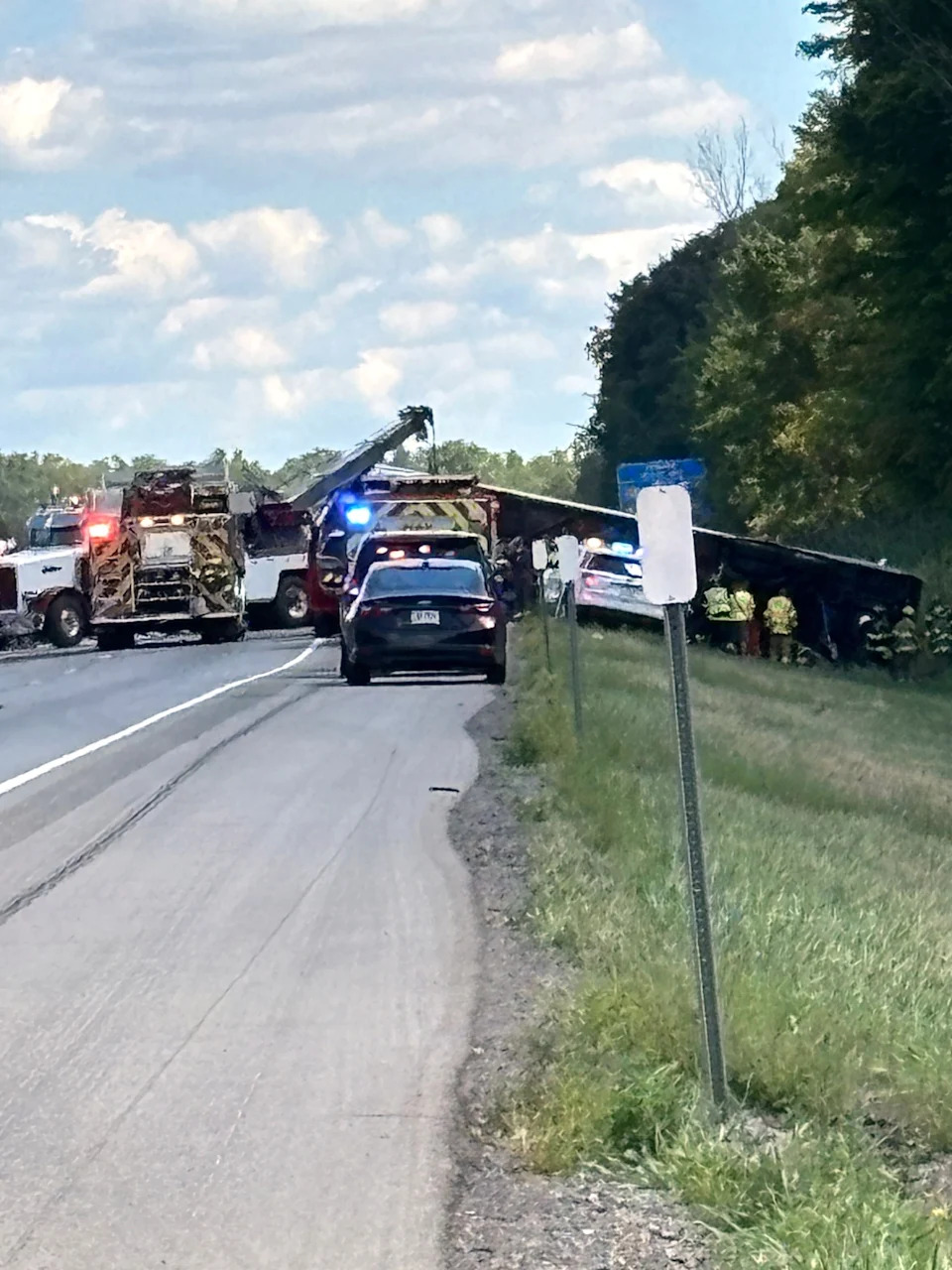 Gail Potter - PHOTO: A bus crashed on I90 near Pembroke, NY, on Aug. 22, 2025.