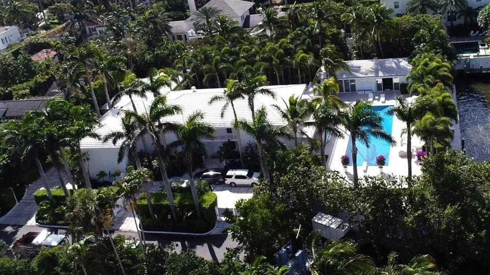 Aerial view of Jeffrey Epstein's waterfront Palm Beach, Florida, home on El Brillo Way, on October 2, 2020. - Pedro Portal/Miami Herald/Tribune News Service/Getty Images