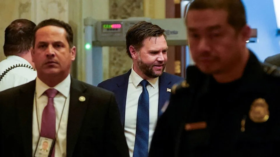 Vice President JD Vance walks at the US Capitol as Republican lawmakers struggle to pass President Donald Trump's sweeping spending and tax bill, on Capitol Hill in Washington, DC on July 1. - Nathan Howard/Reuters