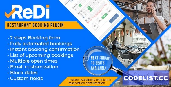 ReDi v21.0914 - Restaurant Booking plugin for WordPress