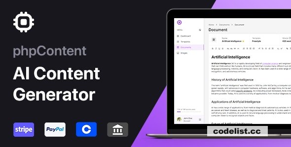phpContent v1.1.0 - AI Content Generator Platform (SaaS) - nulled