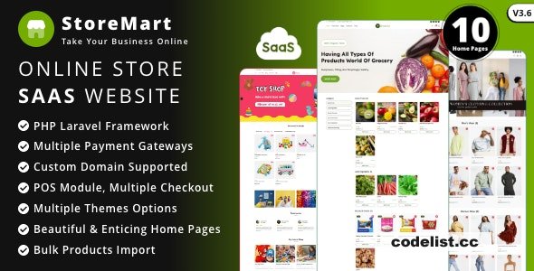 StoreMart SaaS v3.9 - Online Product Selling Business Website Builder - nulled