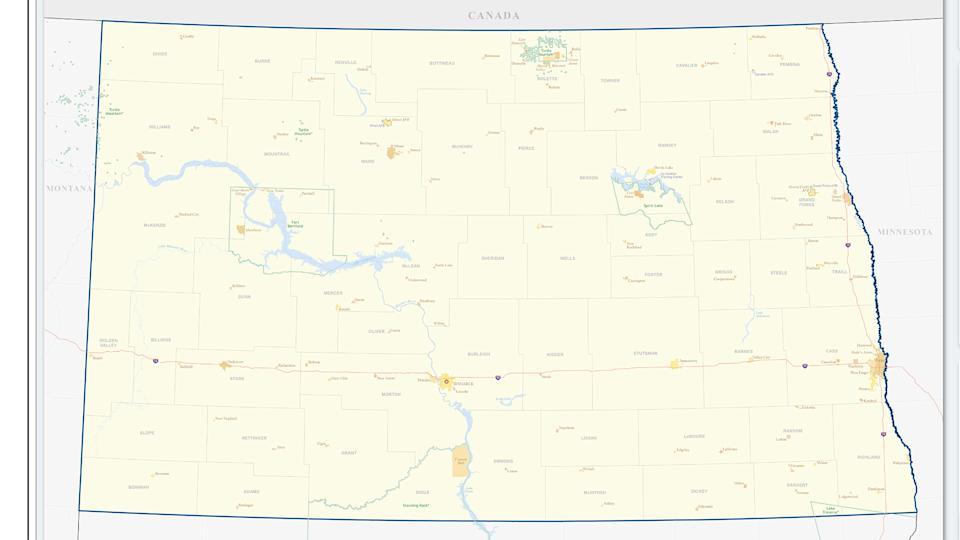 Map of North Dakota