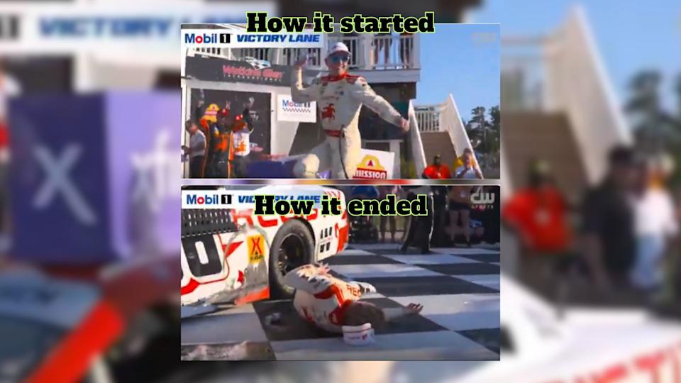 Oof: NASCAR Driver Connor Zilisch Biffs It On Victory Lane