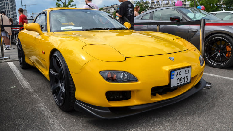 A yellow FD RX-7