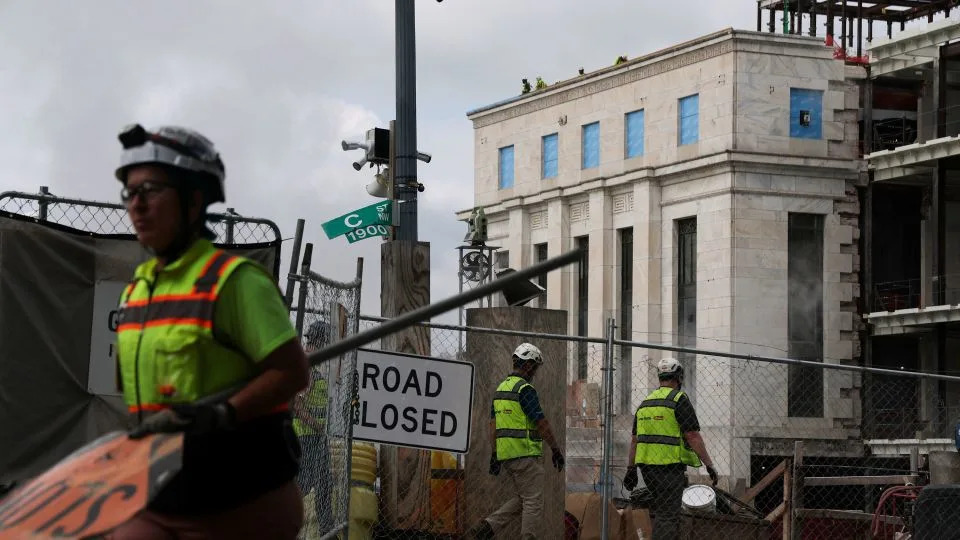 Major construction work continues at the Federal Reserve headquarters. - Jonathan Ernst/Reuters
