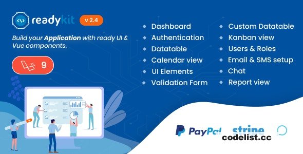 ReadyKit v2.9.0 - Admin & User Dashboard Templates (with functionality) for Laravel + Vue App Development