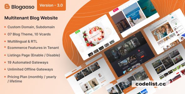 Blogaaso v3.0 - Blog Website SAAS (Multitenancy) - nulled