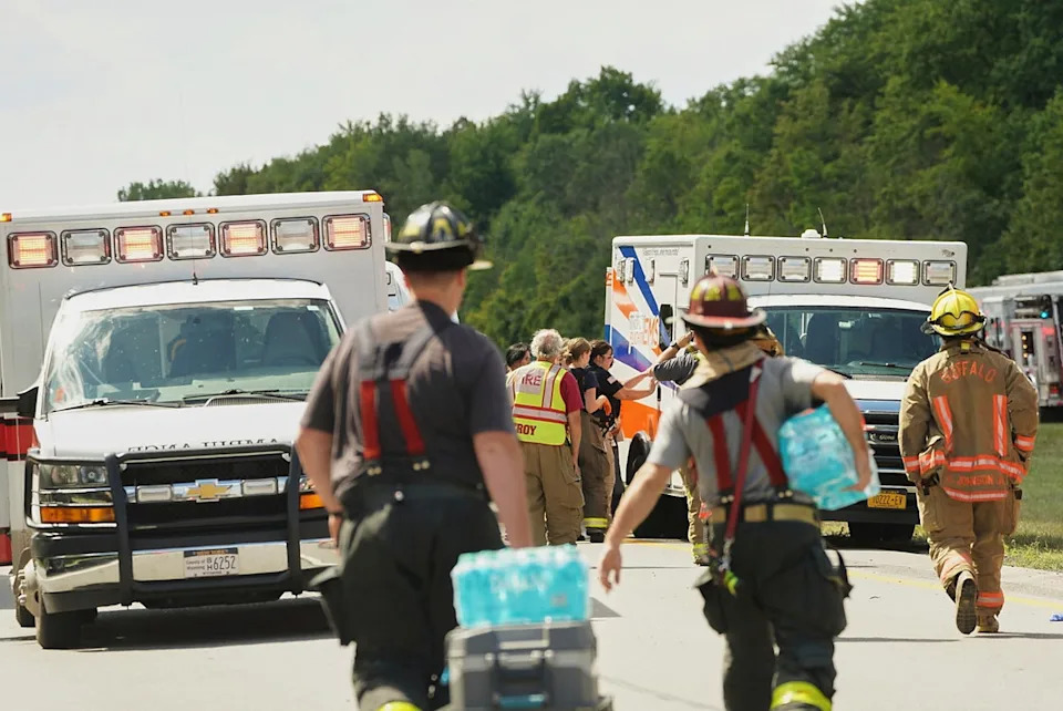 The cause of the rollover crash is still under investigation, New York State Police said (AP)