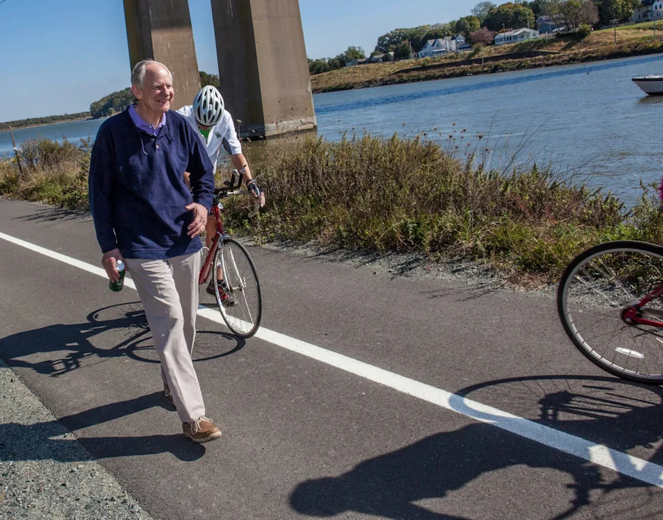 Mike Castle takes a walk on the trail. The Michael N. Castle Trail on the C&D Canal was dedicated on Oct. 18, 2013.