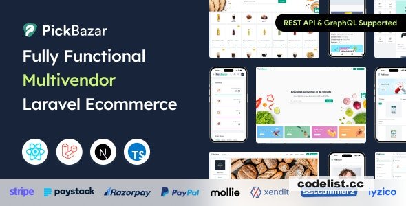 Pickbazar v11.0.0 - Laravel Multivendor Ecommerce with React, Next Js, GraphQL & REST API