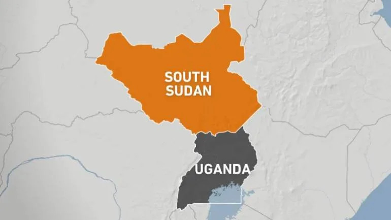 Map of Uganda and South Sudan