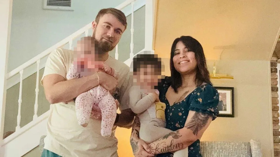 Paola Clouatre is reunited with her husband and children after months in ICE detention. Portions of this image were obscured by CNN to protect the identity of minors. - Courtesy Paola Clouatre