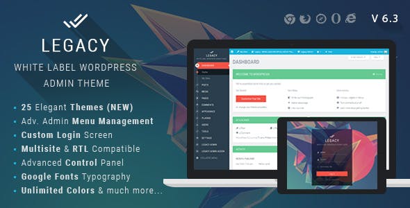 Legacy v9.4 - White label WordPress Admin Theme