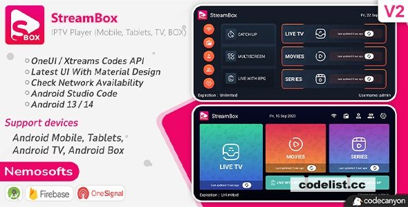 StreamBox v2.3 - IPTV Player (Android Mobile, Tablets, TV, BOX, Chrome Book) 