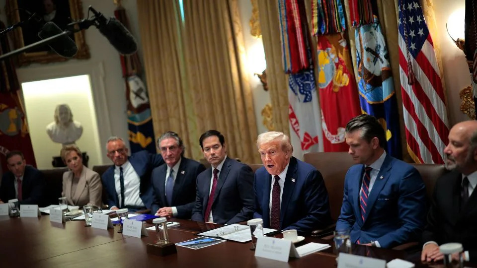 President Donald Trump holds a cabinet meeting at the White House on Tuesday. - Chip Somodevilla/Getty Images