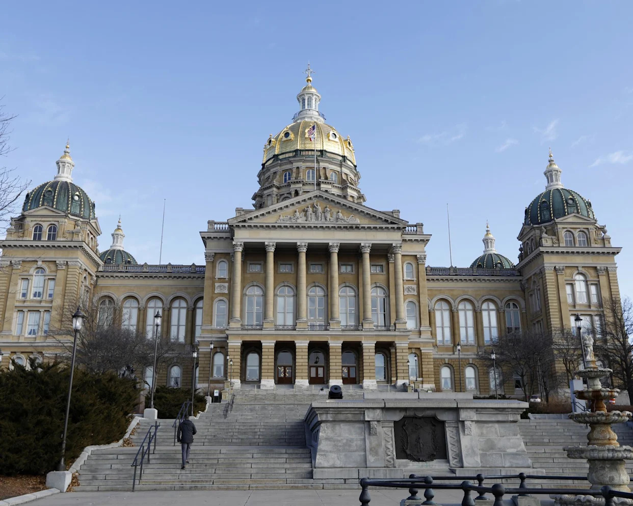 <span>The Iowa capitol building, in Des Moines, Iowa.</span><span>Photograph: Charlie Neibergall/AP</span>