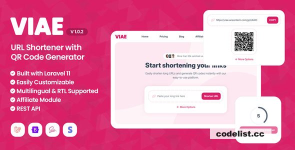Viae v1.0.2 - URL Shortener with QR Code Generator