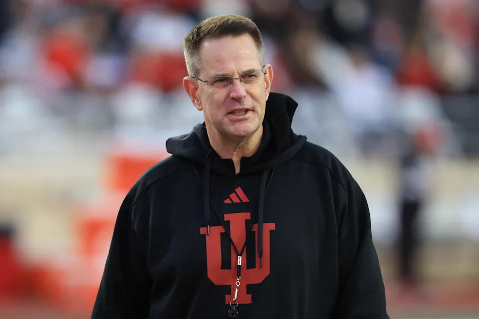 BLOOMINGTON, INDIANA - APRIL 17: Head coach Curt Cignetti of the Indiana Hoosiers looks on during the Indiana spring game at Memorial Stadium on April 17, 2025 in Bloomington, Indiana. (Photo by Justin Casterline/Getty Images for ONIT)