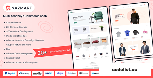 Nazmart v1.8.0 - Multi-Tenancy eCommerce Platform (SAAS) - nulled