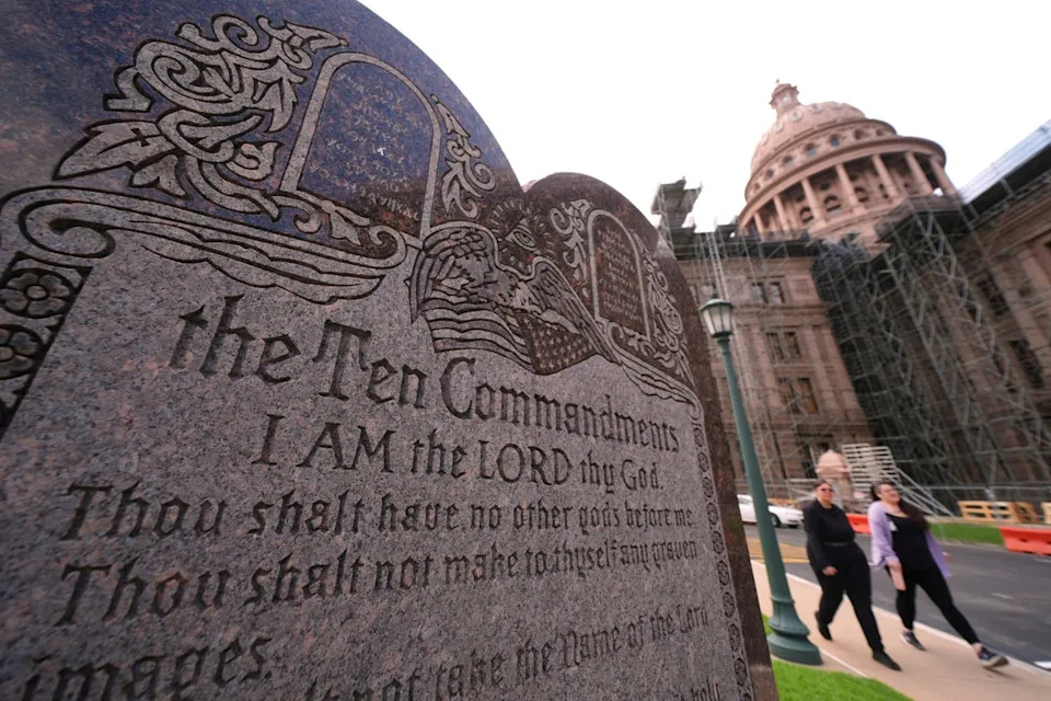 Arkansas, Louisiana and Oklahoma have advanced similar policies requiring the Ten Commandments in schools, drawing several lawsuits alleging violations of the First Amendment’s Establishment clause (AP)