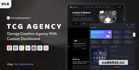 TCG AGENCY v1.4 - Python Django Creative Digital Agency Script With Custom Dashboard