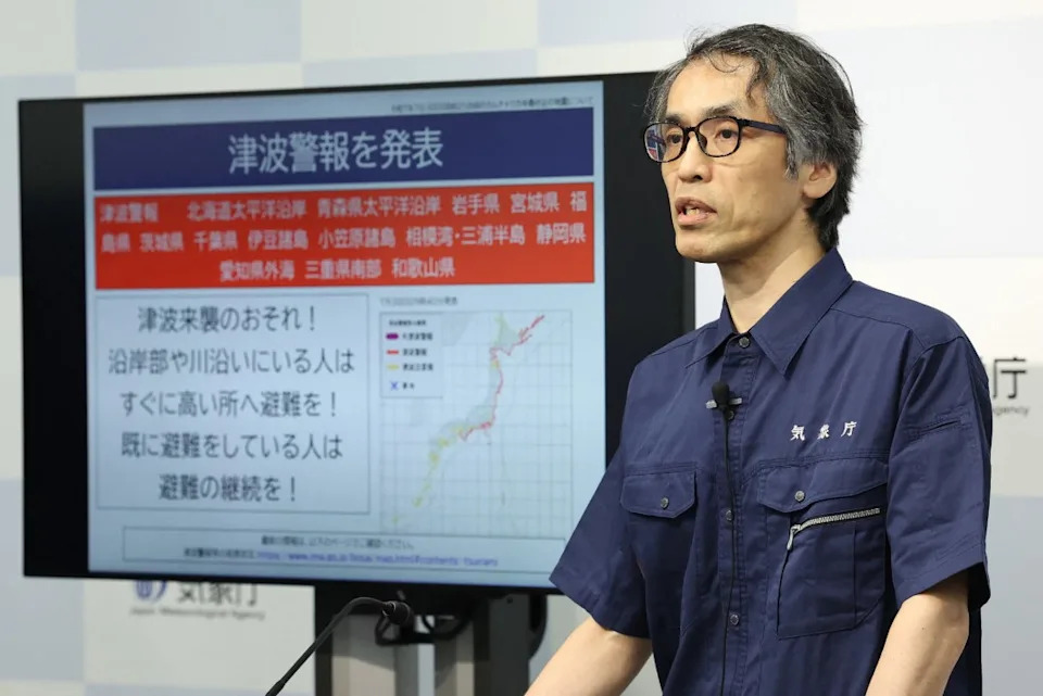 Masashi Kiyomoto speaks during a press conference