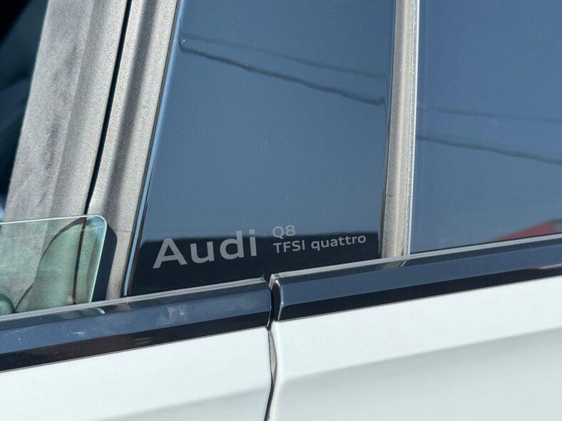New badging on the Audi Q7 an Q8 appear etched into the pillar between the front and rear doors