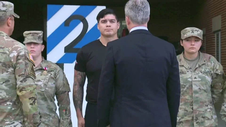 Army Secretary Dan Driscoll awarded medals to soldiers who helped halt Wednesday's shooting by subduing the suspect at Fort Stewart. - Clipped From Video
