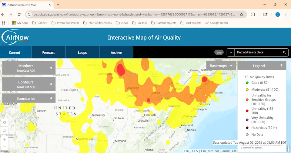 Why is the air quality bad in Ohio? Blame Canada. See wildfire smoke maps