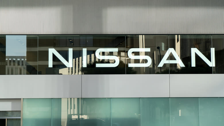 Nissan logo on a building