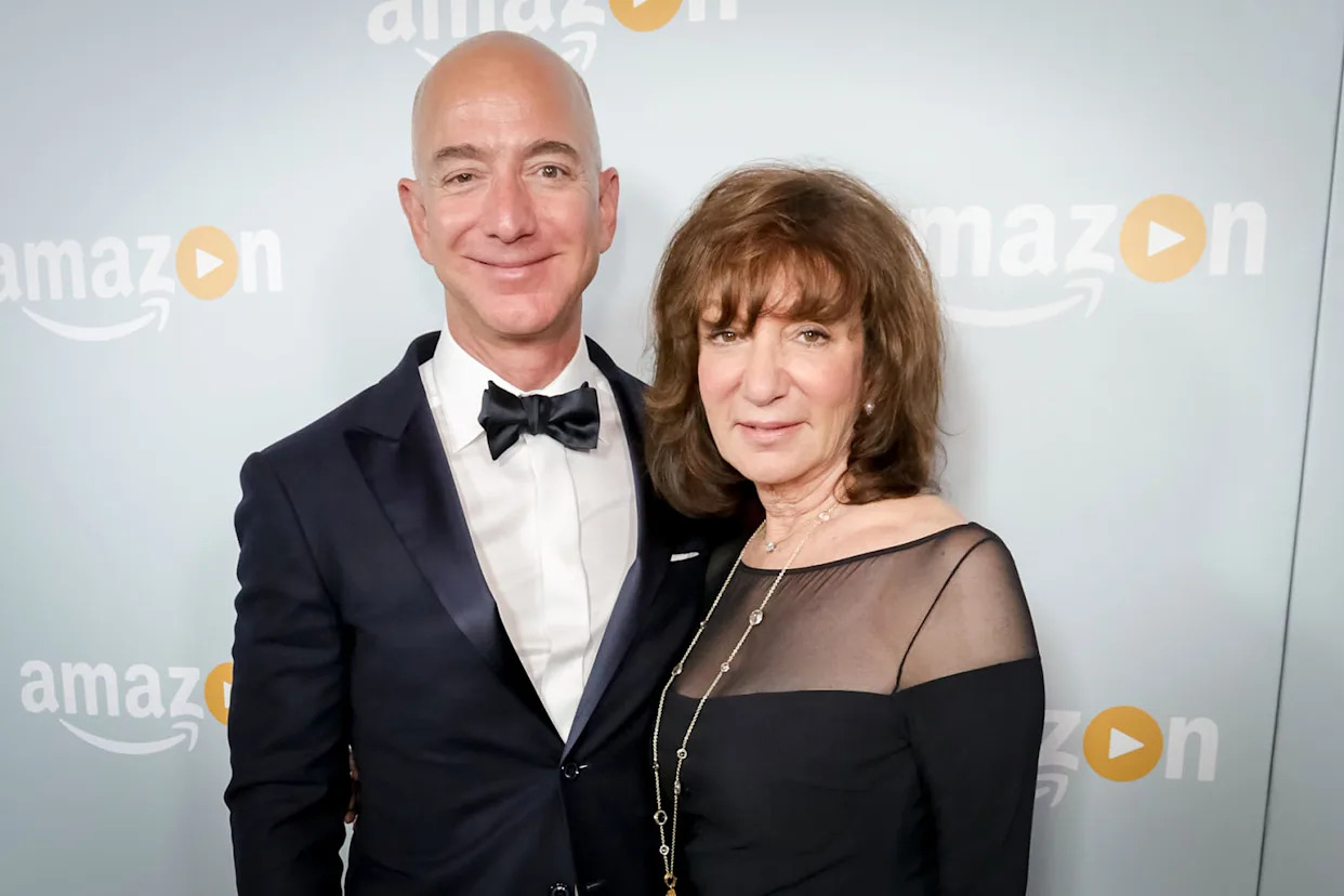 Amazon CEO and his mother, Jacklyn Bezos (Greg Doherty / Getty Images file)