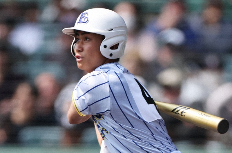 エナジックスポーツのイーマン琉海内野手＝阪神甲子園球場で2025年3月21日、金澤稔撮影