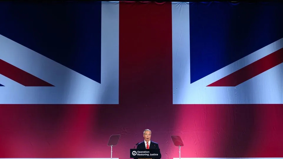 Farage on Tuesday pledged to deport hundreds of thousands of asylum seekers from the UK. - Leon Neal/Getty Images
