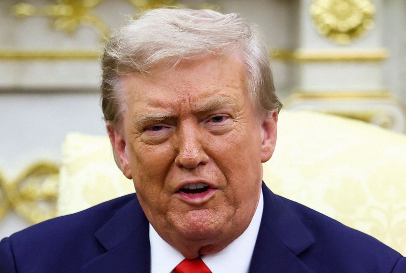 トランプ米大統領＝米ホワイトハウスで2025年8月18日、ロイター